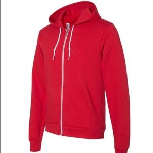 American Apparel Unisex Zipper Hoodie in Red